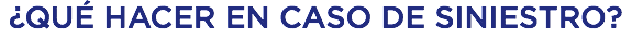 ¿QUÉ HACER EN CASO DE SINIESTRO?
