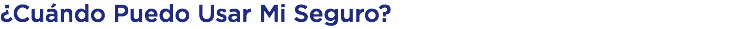 ¿Cuándo Puedo Usar Mi Seguro?