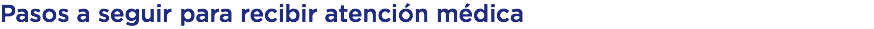 Pasos a seguir para recibir atención médica